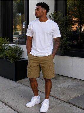 Copper Denim Men’s Khaki Cargo Shorts Size 30 Utility Military Casual Y2K